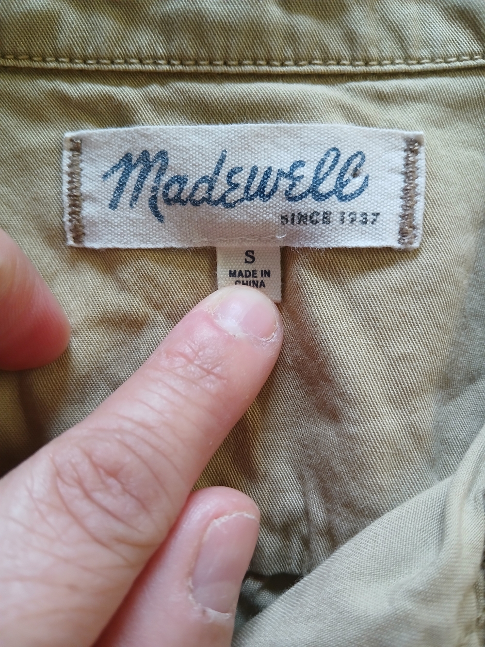 Madewell Women's Beige Button-Front Casual Shirt - Picture 6 of 7
